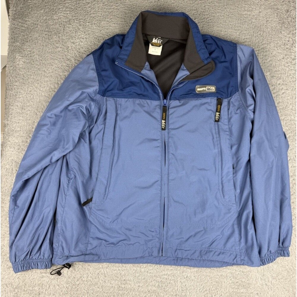 REI Windbreaker Jacket Women’s S Blue Full Zip Lightweight Hiking Trail Pockets